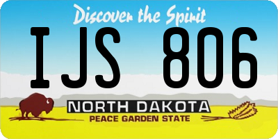 ND license plate IJS806
