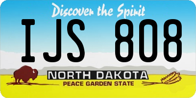 ND license plate IJS808