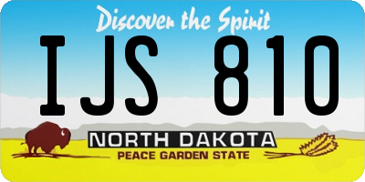 ND license plate IJS810