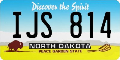 ND license plate IJS814