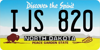 ND license plate IJS820
