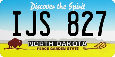 ND license plate IJS827