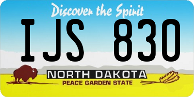 ND license plate IJS830