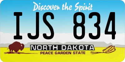 ND license plate IJS834