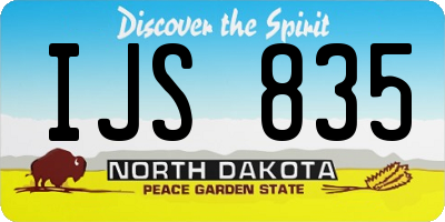 ND license plate IJS835