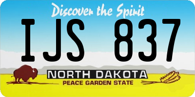 ND license plate IJS837