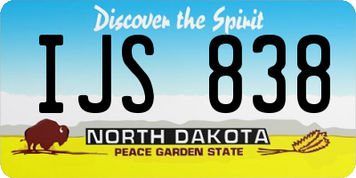ND license plate IJS838