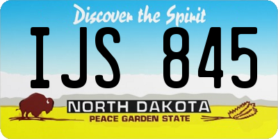 ND license plate IJS845
