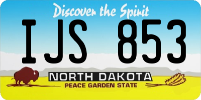 ND license plate IJS853