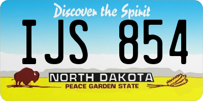 ND license plate IJS854
