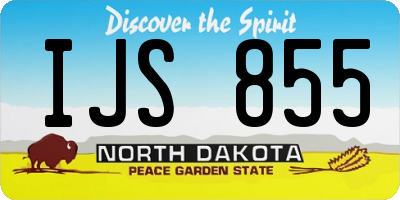ND license plate IJS855