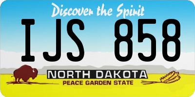 ND license plate IJS858