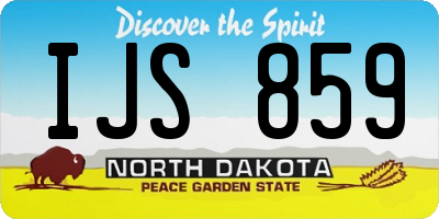 ND license plate IJS859
