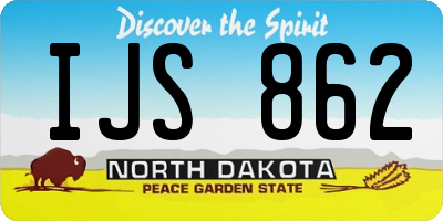 ND license plate IJS862