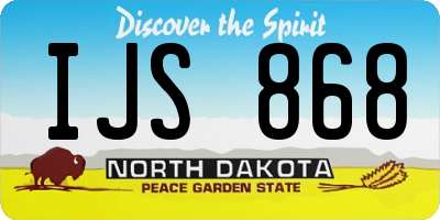 ND license plate IJS868