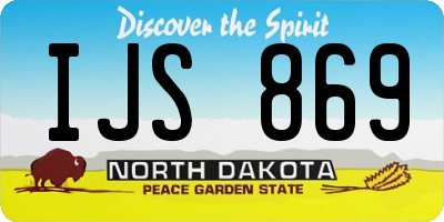 ND license plate IJS869