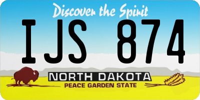 ND license plate IJS874