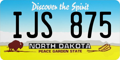 ND license plate IJS875