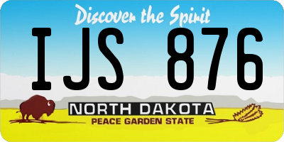 ND license plate IJS876