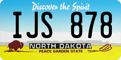 ND license plate IJS878