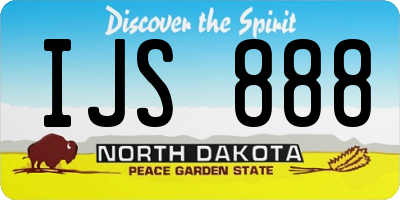 ND license plate IJS888