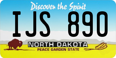 ND license plate IJS890