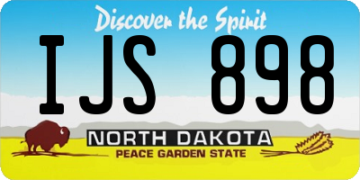 ND license plate IJS898