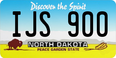 ND license plate IJS900