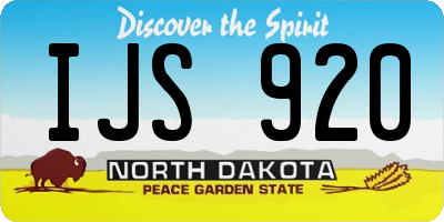 ND license plate IJS920