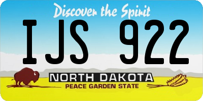 ND license plate IJS922