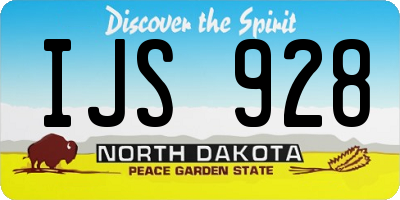 ND license plate IJS928