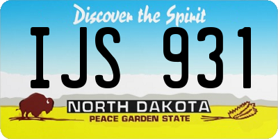 ND license plate IJS931