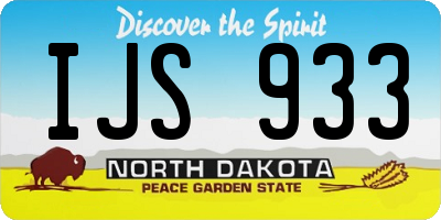 ND license plate IJS933