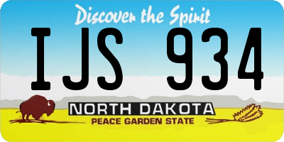 ND license plate IJS934