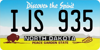 ND license plate IJS935