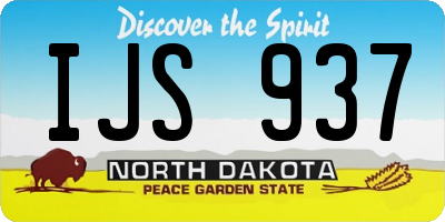 ND license plate IJS937