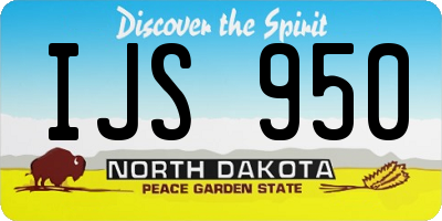 ND license plate IJS950