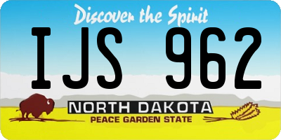 ND license plate IJS962