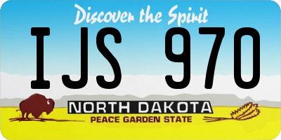 ND license plate IJS970