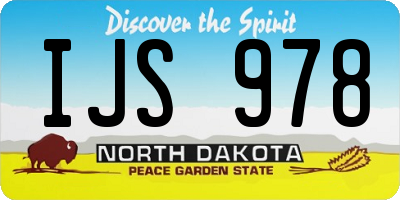 ND license plate IJS978