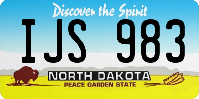 ND license plate IJS983