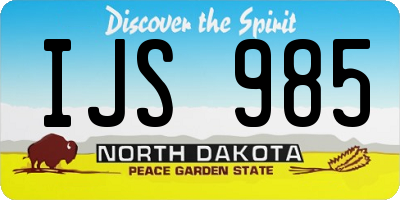 ND license plate IJS985