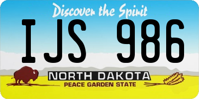 ND license plate IJS986