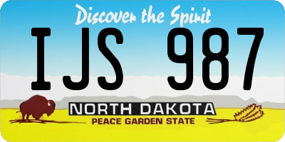 ND license plate IJS987
