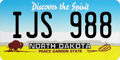ND license plate IJS988