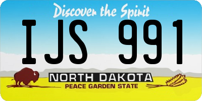 ND license plate IJS991