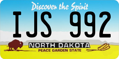 ND license plate IJS992