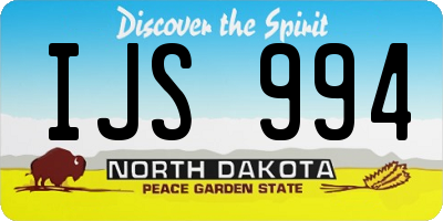 ND license plate IJS994