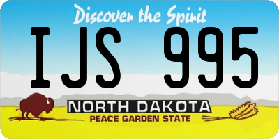 ND license plate IJS995