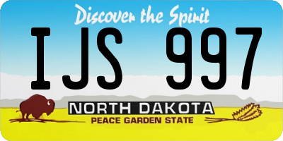 ND license plate IJS997
